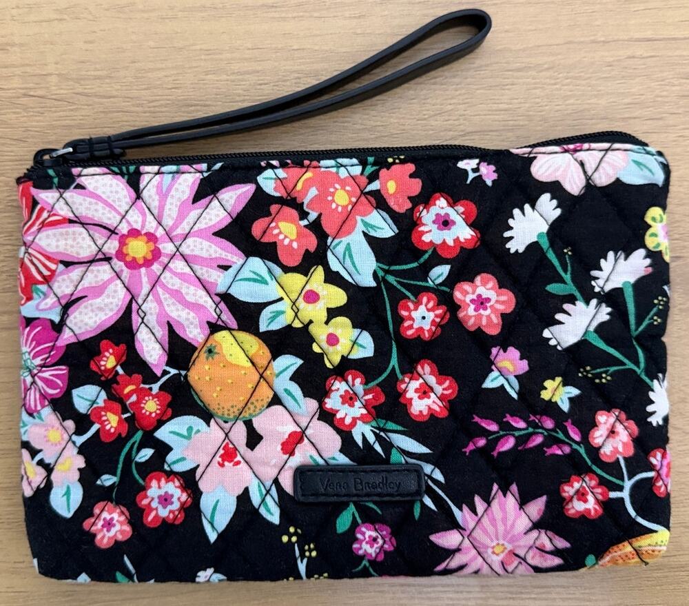 Vera Bradley Escapade Wristlet in Tangerine Twist Pattern